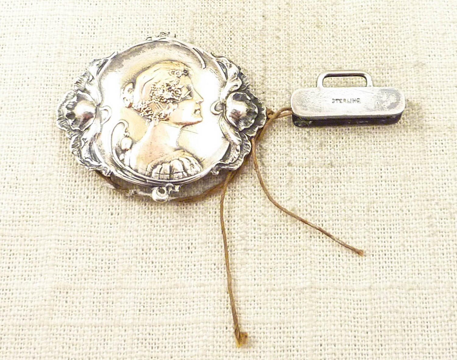 Antique Shiebler Sterling and 14K Gold Art Nouveau Maiden