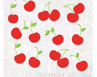 Rain of Cherries Wall Vinyl Decals Art Graphics Stickers