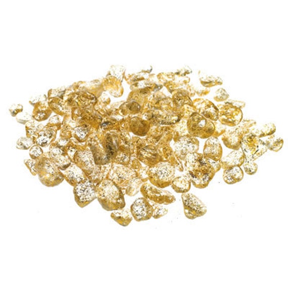 Glittered glass pebbles 2 pound bag goldWedding vase