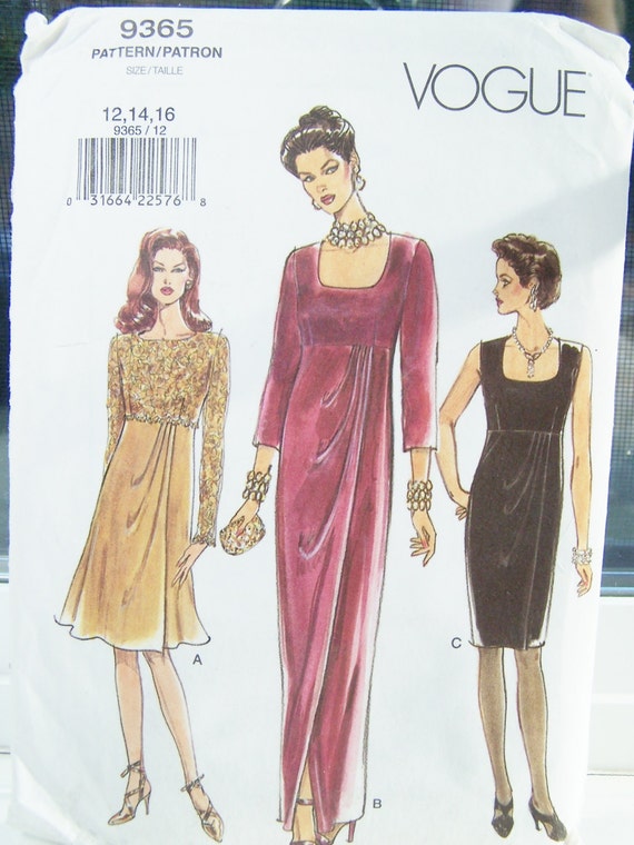 Vogue 9365 Sewing Pattern  Women s A line  Formal  Gown