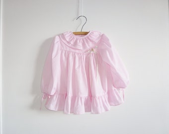 Vintage Pink Embroidered Baby Dress by Apearsvintagegoodies