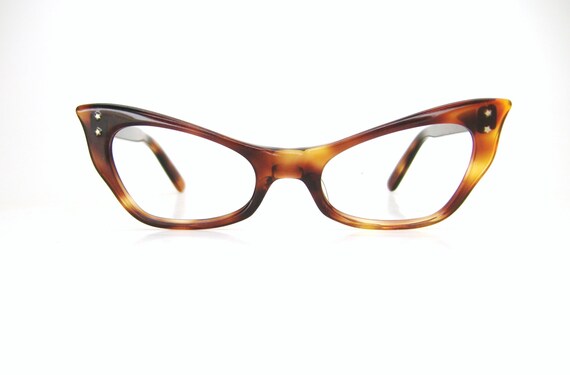 Vintage 50s Bat Wing Cat Eye Glasses Frame 