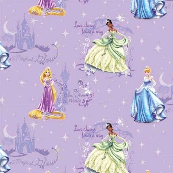 Disney Princess Fabric by the yard by HeartmadeCreations on Etsy