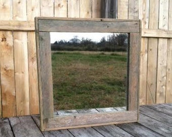 Rustic Decor - Reclaimed Wood Mirror - Man Cave - Industrial Rustic Mirrors
