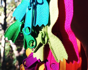 22 inch Long Pull handbag YKK zippers, TEN pcs, black, red, yellow, orange, turquoise, blue, pink, fuchsia, green, 4.5 mm zippers