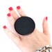 Adjustable Black Ring Ceramic - big bold oversized handmade cocktail ring - ROCK STAR - 2.4 inch