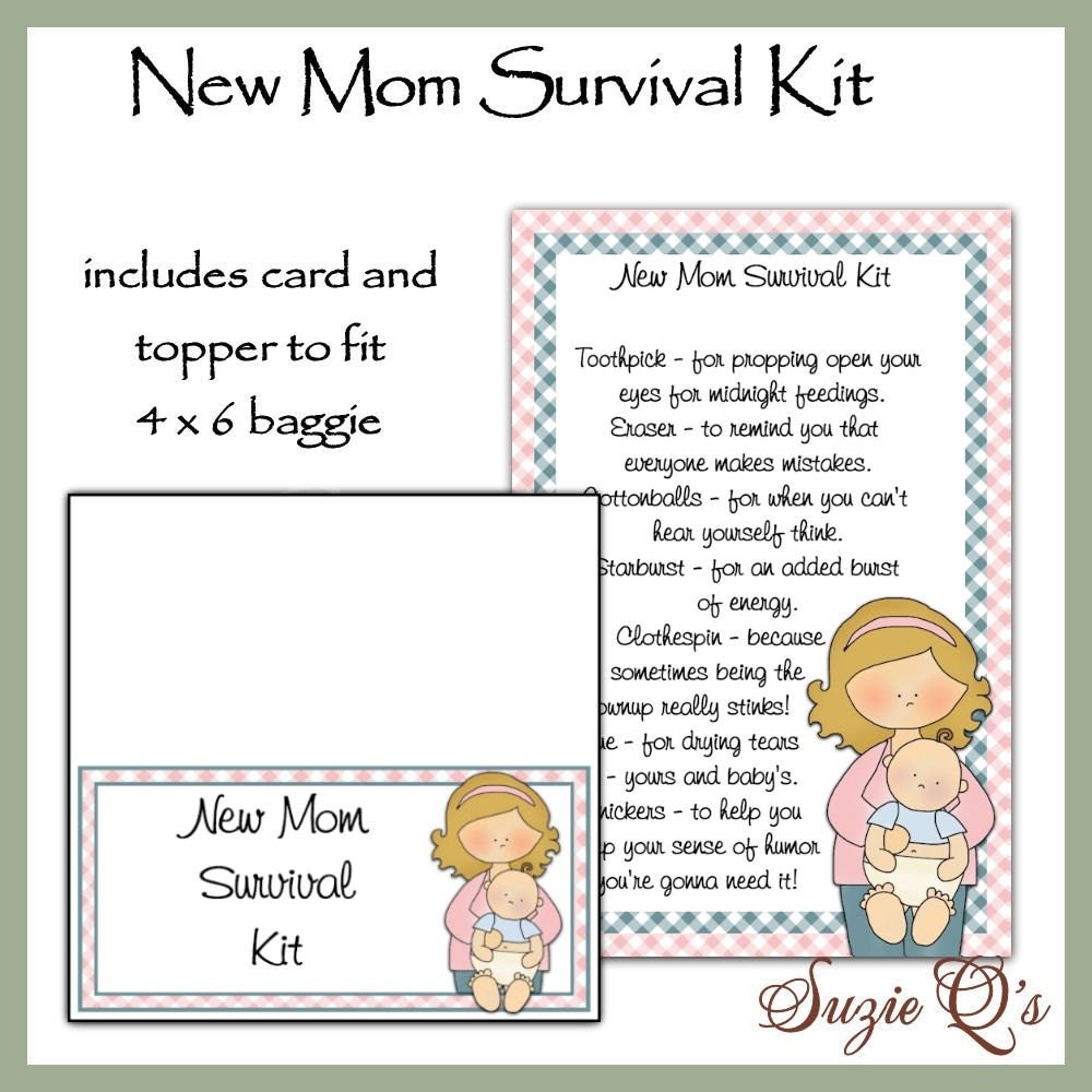 New Mom Survival Kit includes Topper and Card Digital
