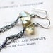 Long Dangle Earrings November Birthstone Yellow Quartz and Oxidized Sterling Silver Chain - Magpie Earrings