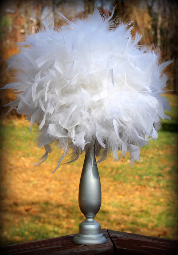 Feather centerpiece and party decoration Winter Wonderland 