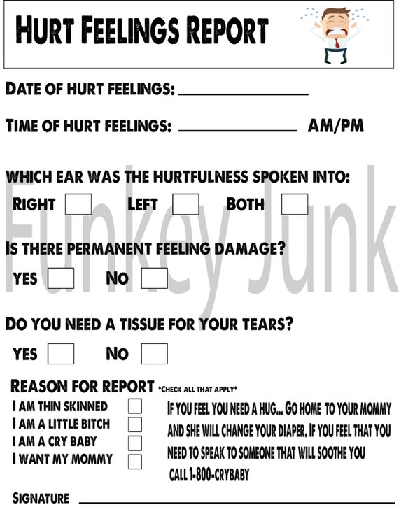 Hurt Feelings Report Template