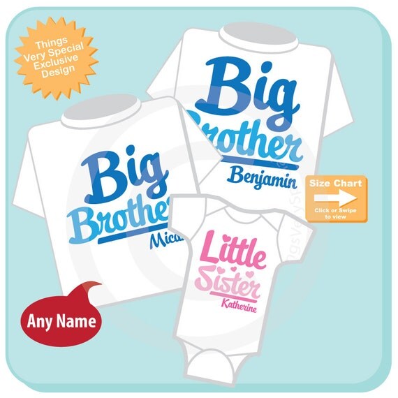 Items similar to Set of Three, Big Brother, Big Brother and One Little ...