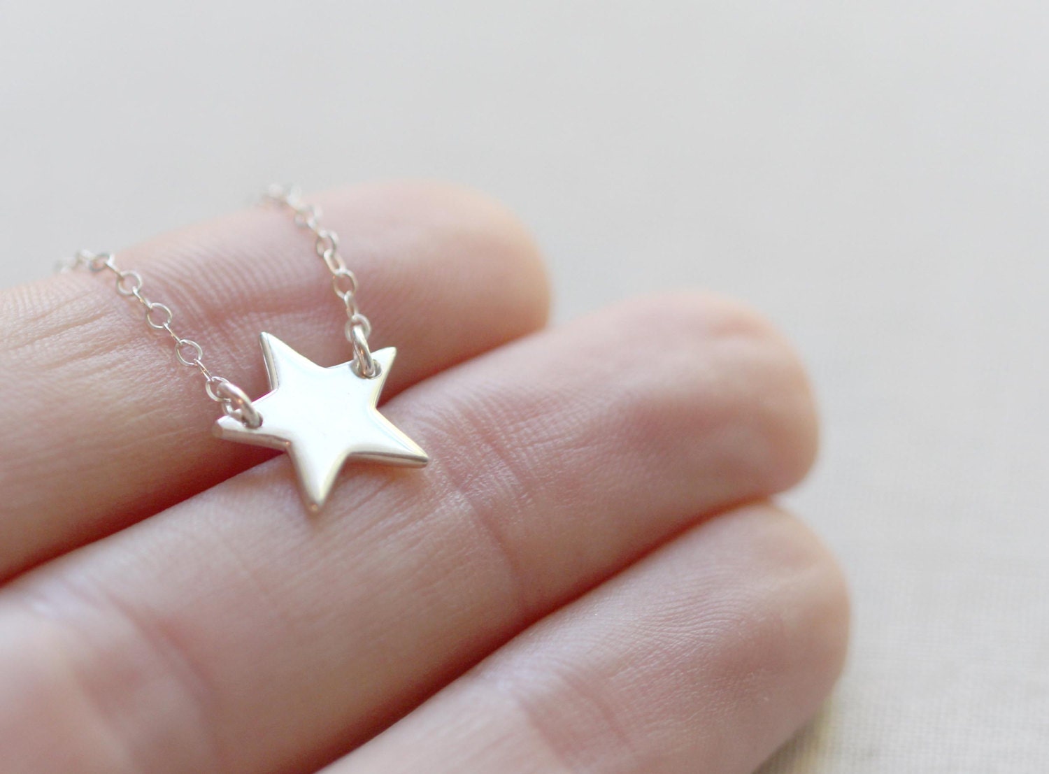 Star Necklace Sterling Silver Delicate Modern Jewelry