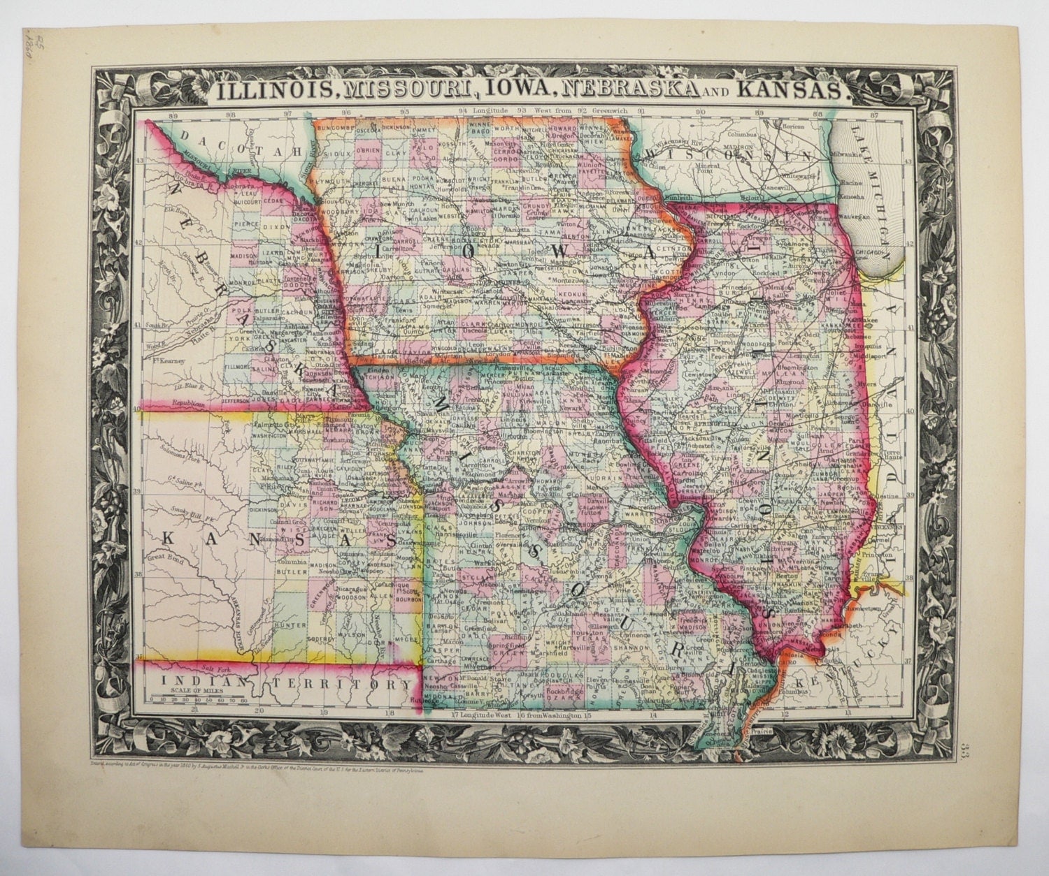 brilliant iowa missouri map