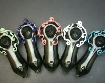 Your Color Choice Squid on a Charcoal Grey Pocket Glass Pipe