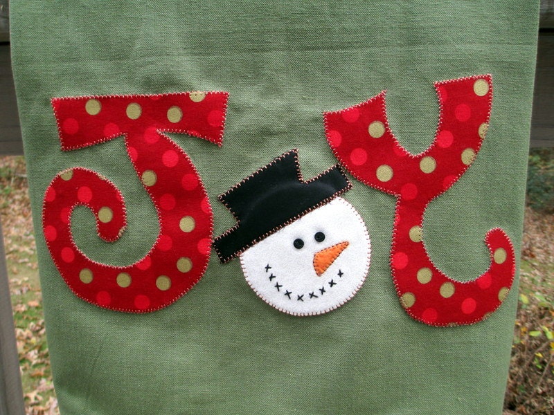 Christmas Towel, Decorative Towel, Applique Christmas Towel, Handmade, Snowman
