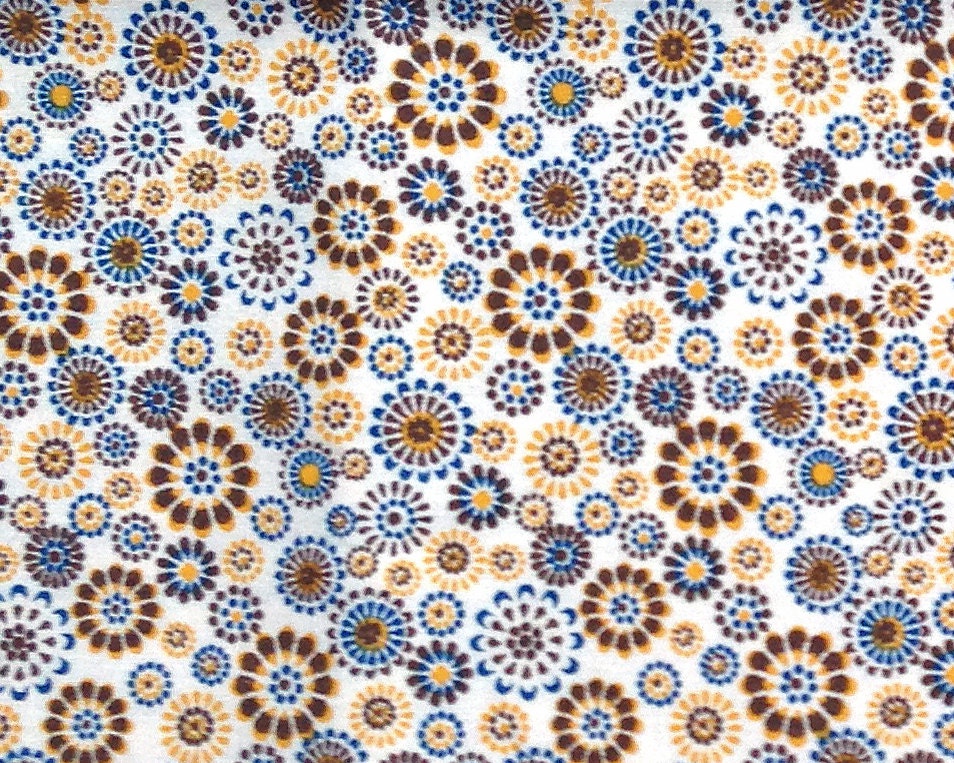 Dutch Blue light brown cotton fabric Dutch by HannahsCottonShop