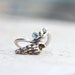 Silver Seashell Nautical Blue Zircon Ring Beach Summer - Blaumuschel