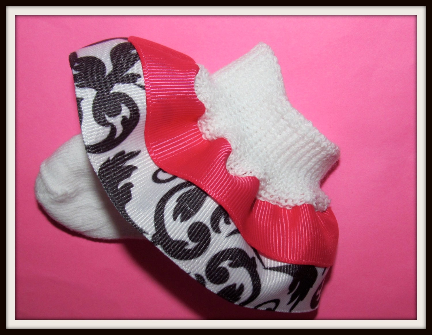 DAMASK Double Ruffle Socks...You CHOOSE by SoxThatRock