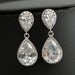 Wedding Earrings Bridal Earrings with Clear Cubic Zirconia Silver Posts Bridesmaid Earrings Wedding Jewelry