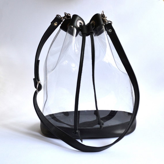 Peny Clear Plastic Drawstring Bucket bag (Handmade to order)