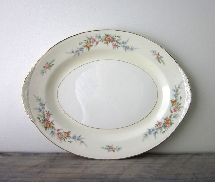 Homer Laughlin China Platter Eggshell Nautilus Pattern