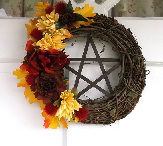 Pentacle Wreath Pagan Wreath Samhain Wreath Fall Wreath