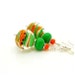 Green & Orange Swirl Earrings, Lampwork Earrings, Glass Earrings, Funky Earrings, Modern Earrings, Beadwork Earrings, Unique Earrings