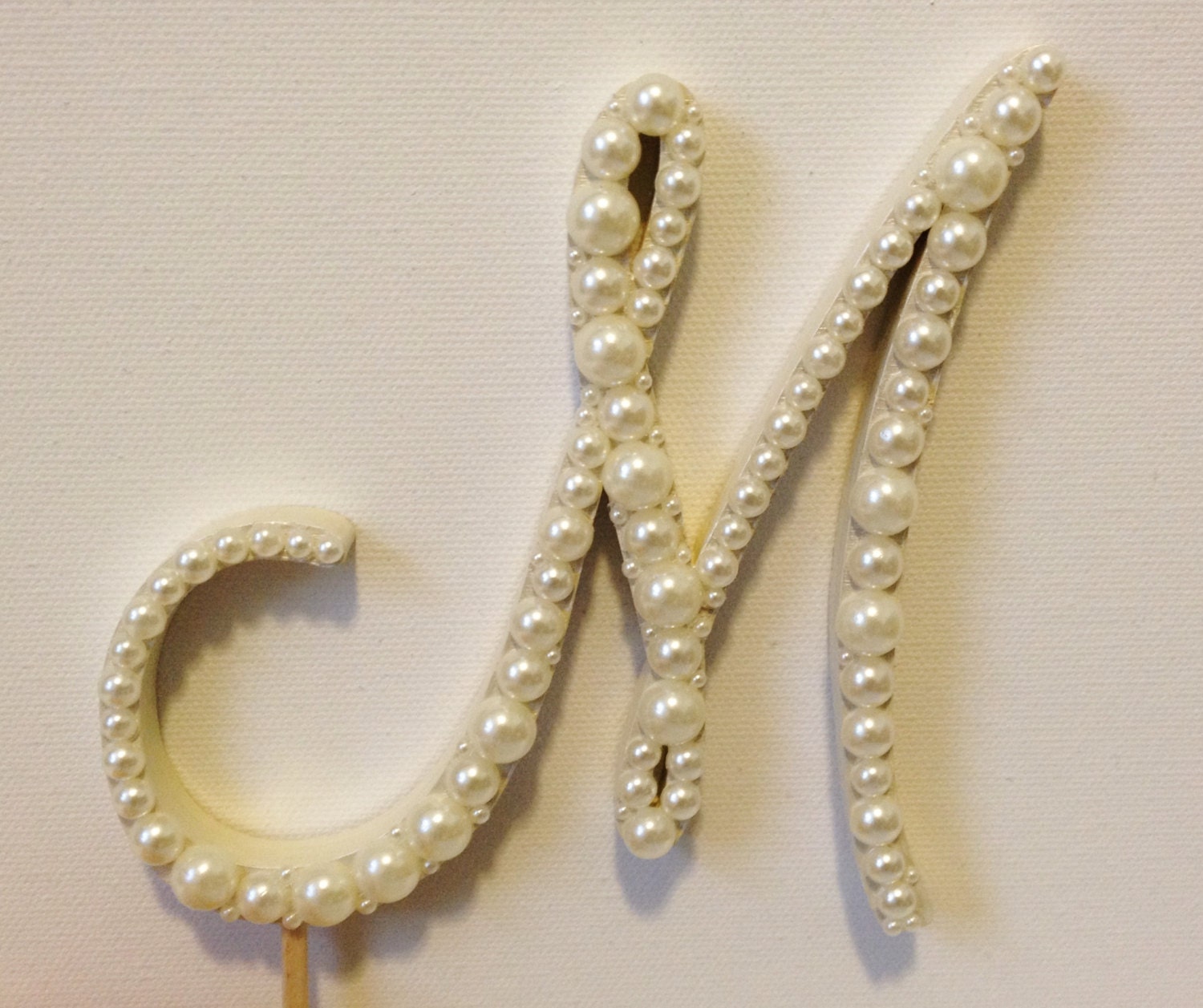 Elegant Pearl Monogram Cake Topper By Leandrandesigns On Etsy