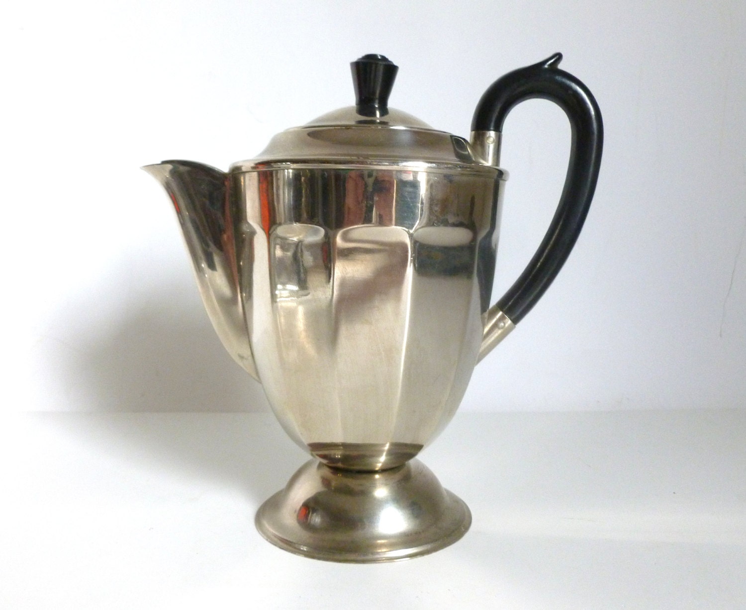 Antique Art Deco Chrome Coffee Pot Teapot