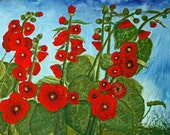 Hollyhock Art Quilt