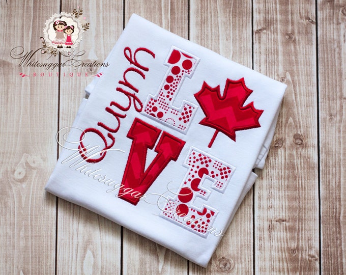 Canada Love Embroidered Shirt - Maple - Canada Personalized Shirt