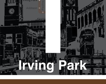 CTA L Stop Sign: Irving Park (Brown Line)