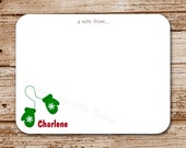 Set of 12 Mittens Note Cards, Notecards | Personalized Stationery | Flat Cards | Winter, Gloves, Snowflakes Il_170x135