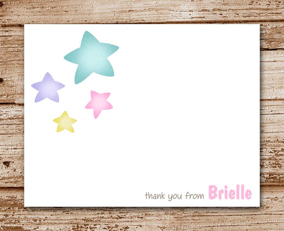 Set of 8 Baby Thank You Cards | Stars Note Cards, Notecards | Personalized Stationery Il_570xn