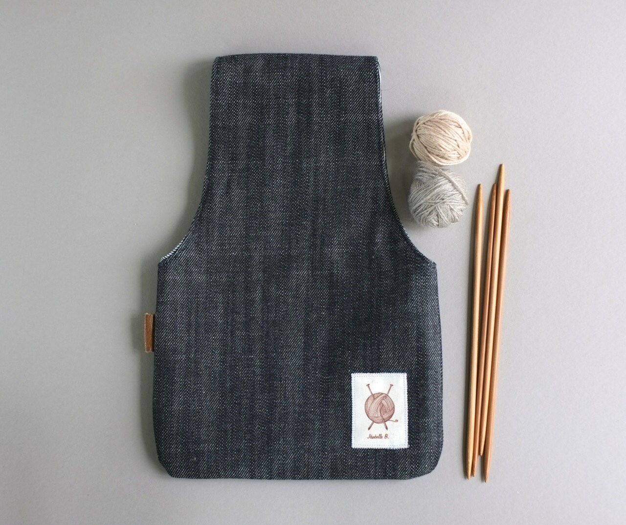 Knitting Project bag Knitting Wristlet Small Yarn Pouch