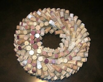 Wine Cork Wreath or Centerpiece - Home or Bar Decor