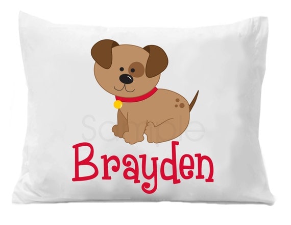Puppy Dog Boys Personalized Pillow Case Il_570xn