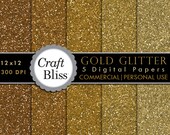 Gold Glitter Digital Paper Pack Glitter Papers Gold Glitter Texture Digital Paper Pack Golden Glitter Scrapbook Paper Craft Supplies Wedding Il_170x135