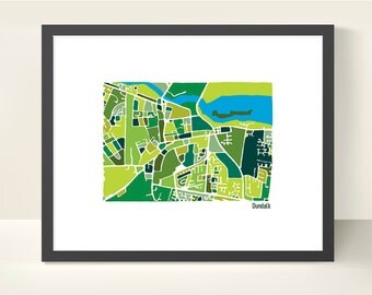 Dundalk Map Ireland - Original Illustration Print