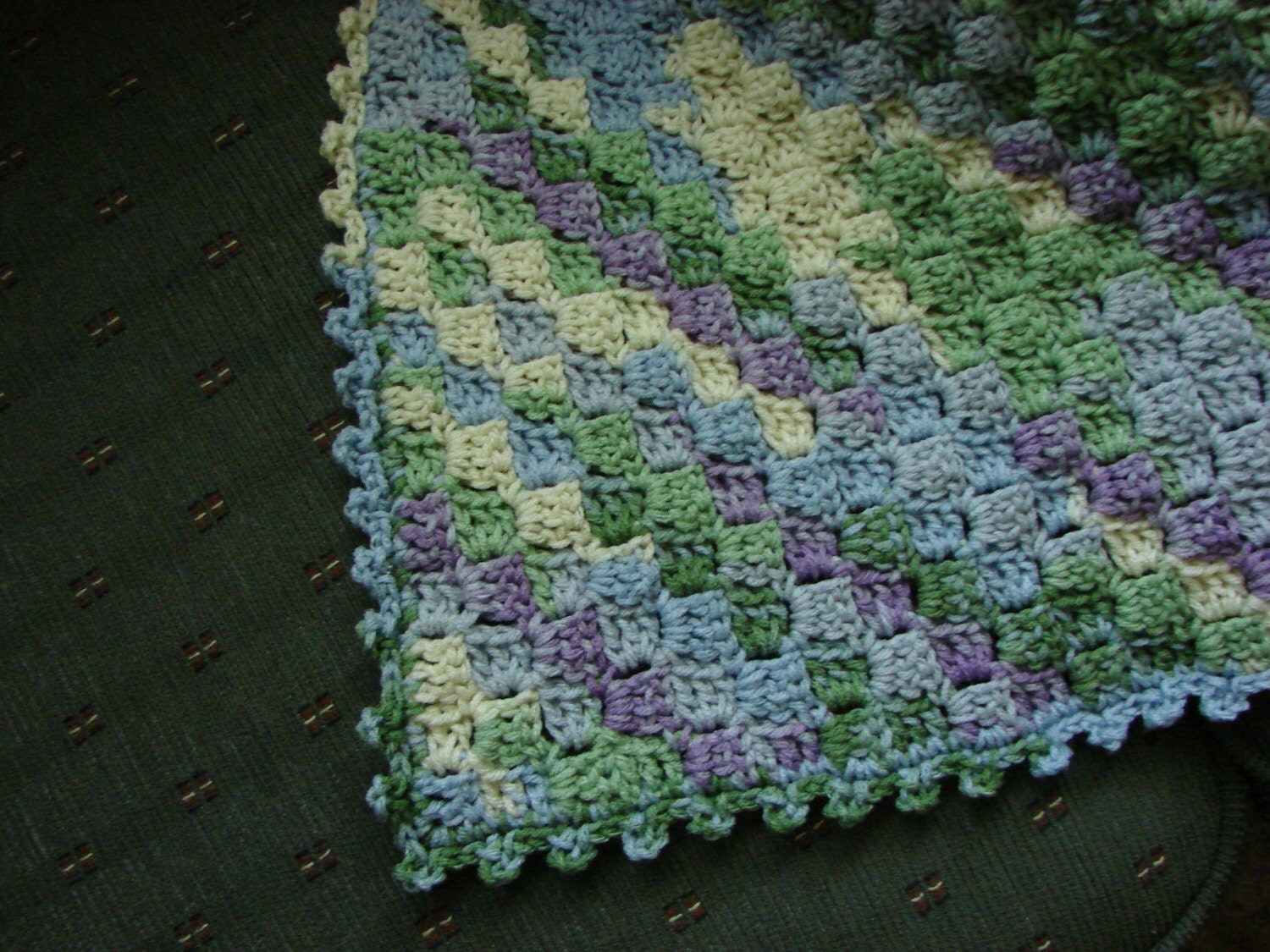 Handmade Crochet Square Corner to Corner Afghan 48 x 48
