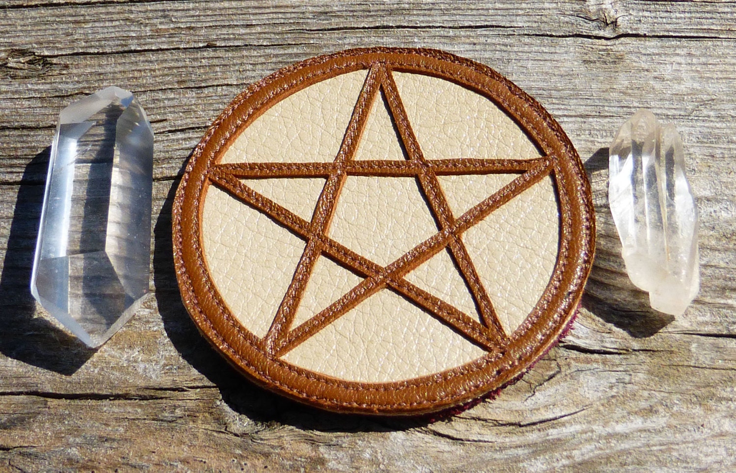 Pentagram Patch Small Pentagram Leather by luminaradesigns