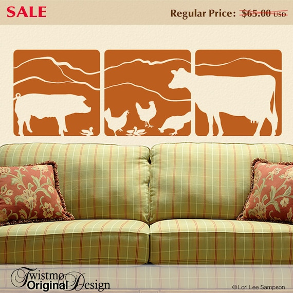 Farmhouse Decor Rustic Country Farm Animal Wall Decals