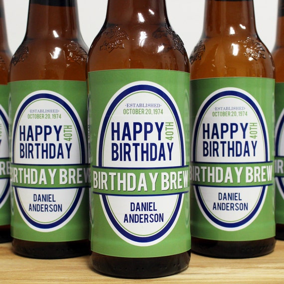 Custom Beer Bottle Labels Personalized Men Birthday Brew