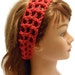 Crochet Mesh Stretch Headband Adjustable Hair Accessory in Red