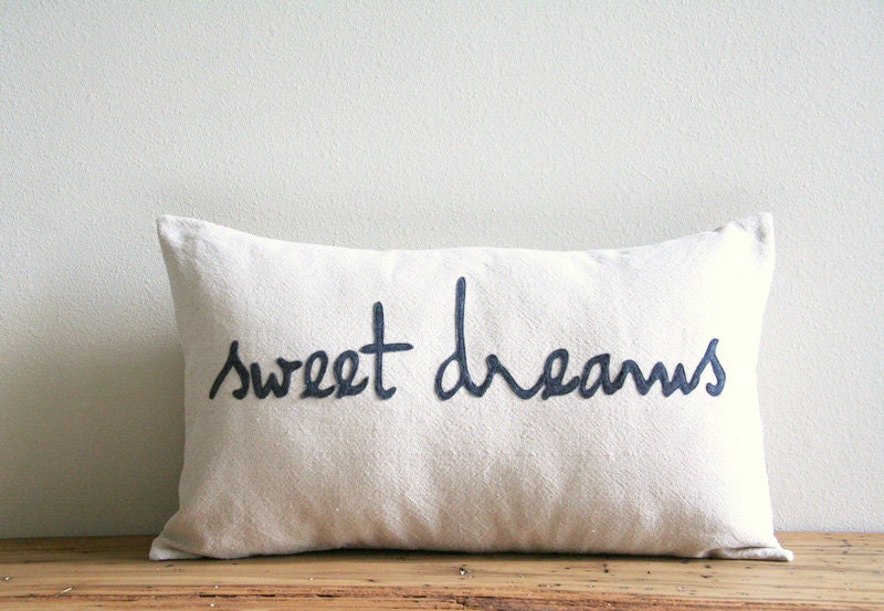 sweet dreams decorative pillow cover / 12 by SassyStitchesbyLori