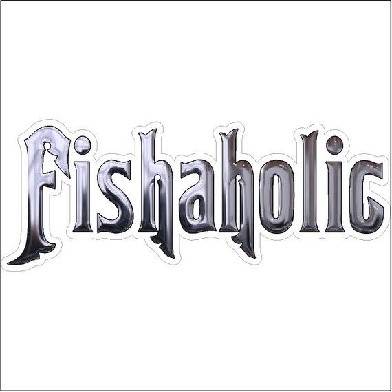 Fishaholic....Funny Fishing Decal Window Laptop Fun Fishing