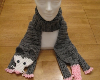 Opossum scarf - crocheted