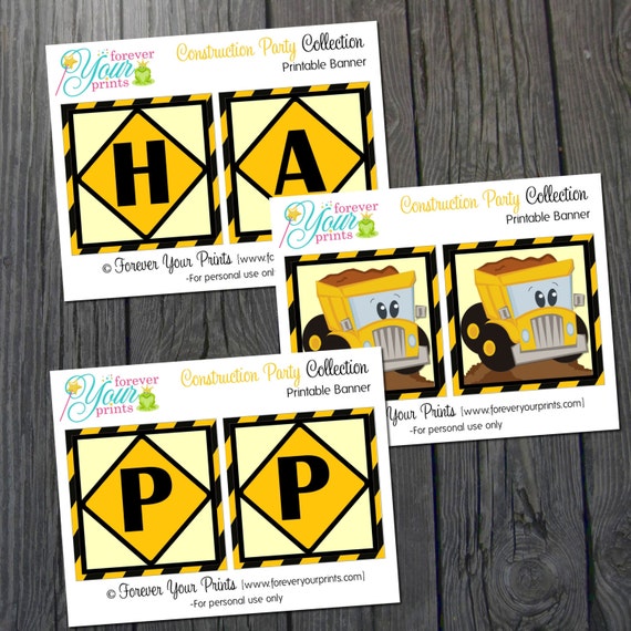 Construction Party Banner - Construction Birthday Il_570xn