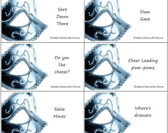 50 Shades of Grey Party Game (ADULT) - Printables INSTANT DOWNLOAD