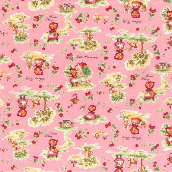 SALE Little Red Riding Hood in Pink Children's Fabric One